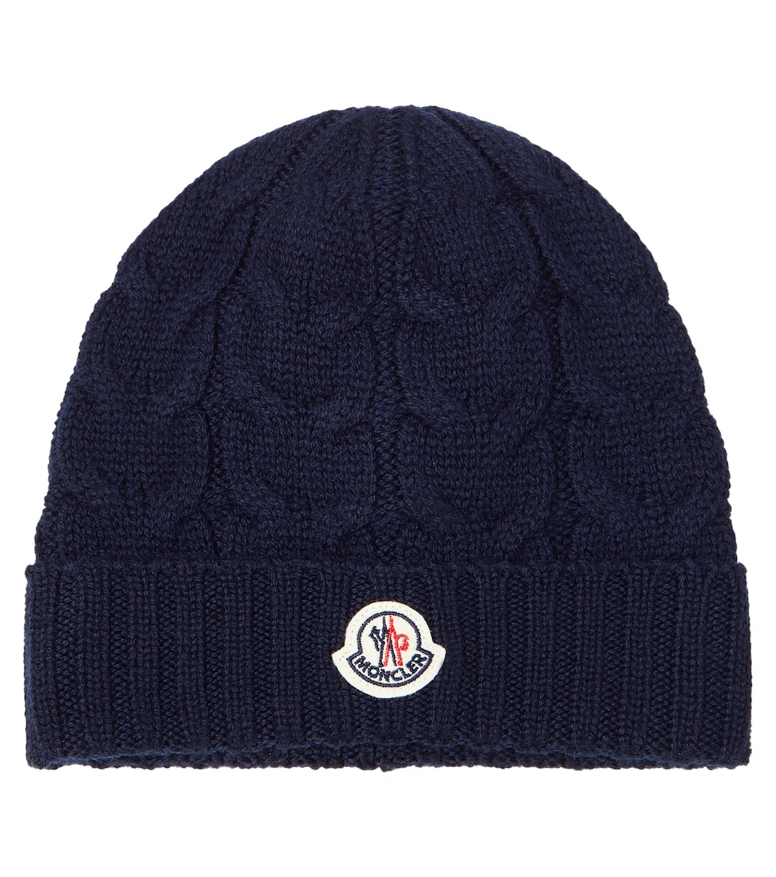 

Шерстяная шапка косой вязки Moncler Enfant, синий