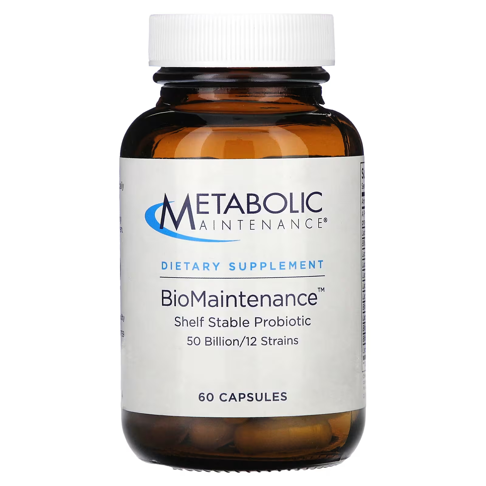 Стабильный пробиотик Metabolic Maintenance BioMaintenance, 60 капсул metabolic maintenance biomaintenance пребиотик клетчатка 13 3 унции 378 г