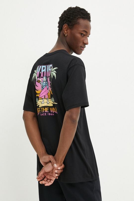 

Хлопковая футболка Vans, черный