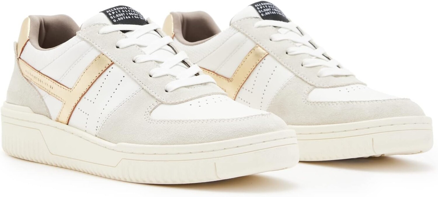 

Кроссовки AllSaints Vix Suede Sneakers, цвет White/Gold