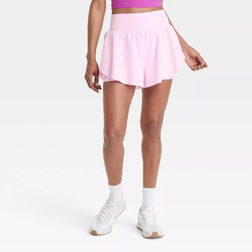 

Женские шорты Active Light с высокой посадкой 2-в-1 Flutter Run Shorts 3" - All In Motion, цвет Light Pink