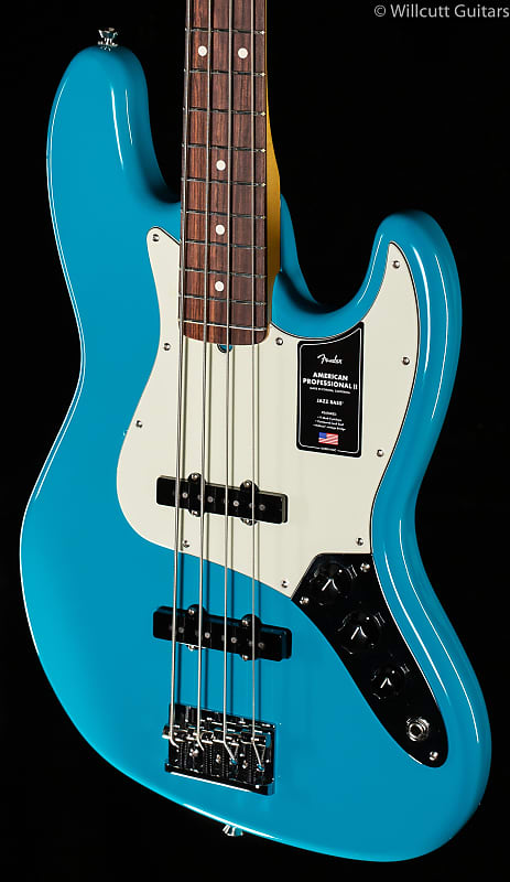 Бас-гитара Fender American Professional II Jazz Bass Miami Blue Rosewood - US20078602-9.0 lbs - фото