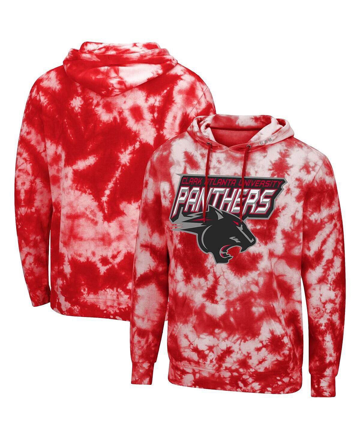 

Мужская красная толстовка с капюшоном clark atlanta university panthers tie-dye pullover Colosseum, красный