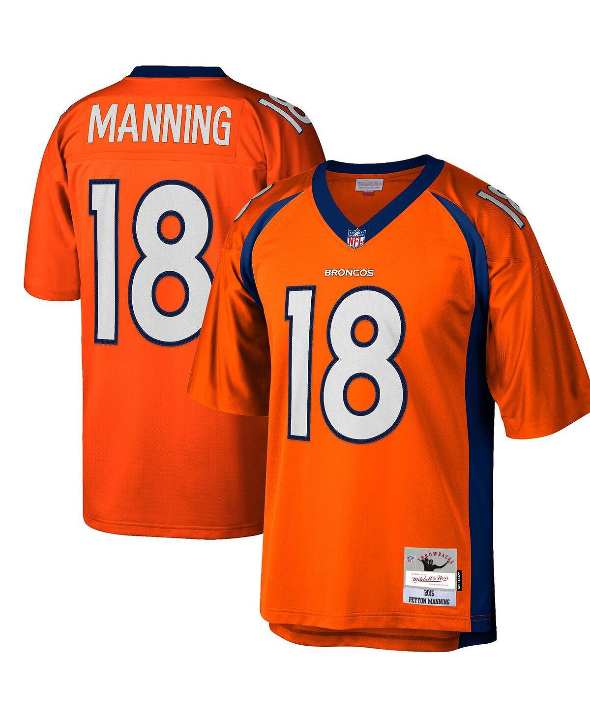 manning m и др artists Футболка Mitchell & Ness Men's Peyton Manning Orange Denver Broncos Big and Tall 2015 Retired Player, оранжевый/белый