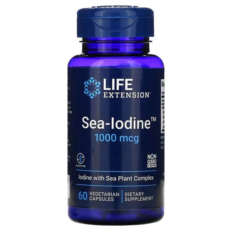 Морской йод Life Extension 1000 мкг, 60 капсул life extension литий 1000 мкг 100 вегетарианских капсул