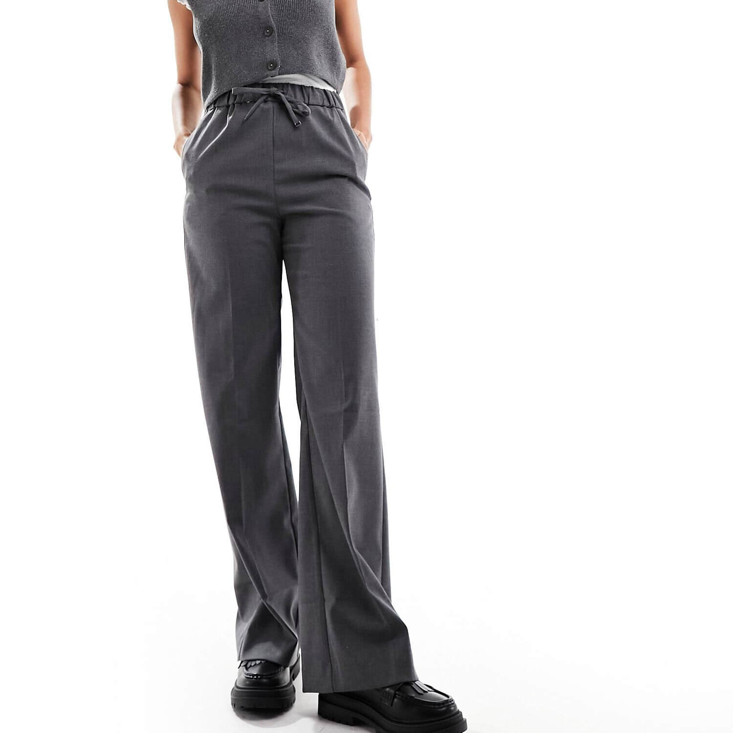 

Брюки Mango Tie Waist, серый