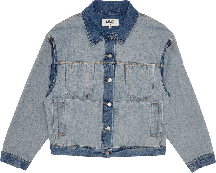 Куртка MM6 Maison Margiela Reversed Denim Jacket 'Seasonal Light', синий - фото