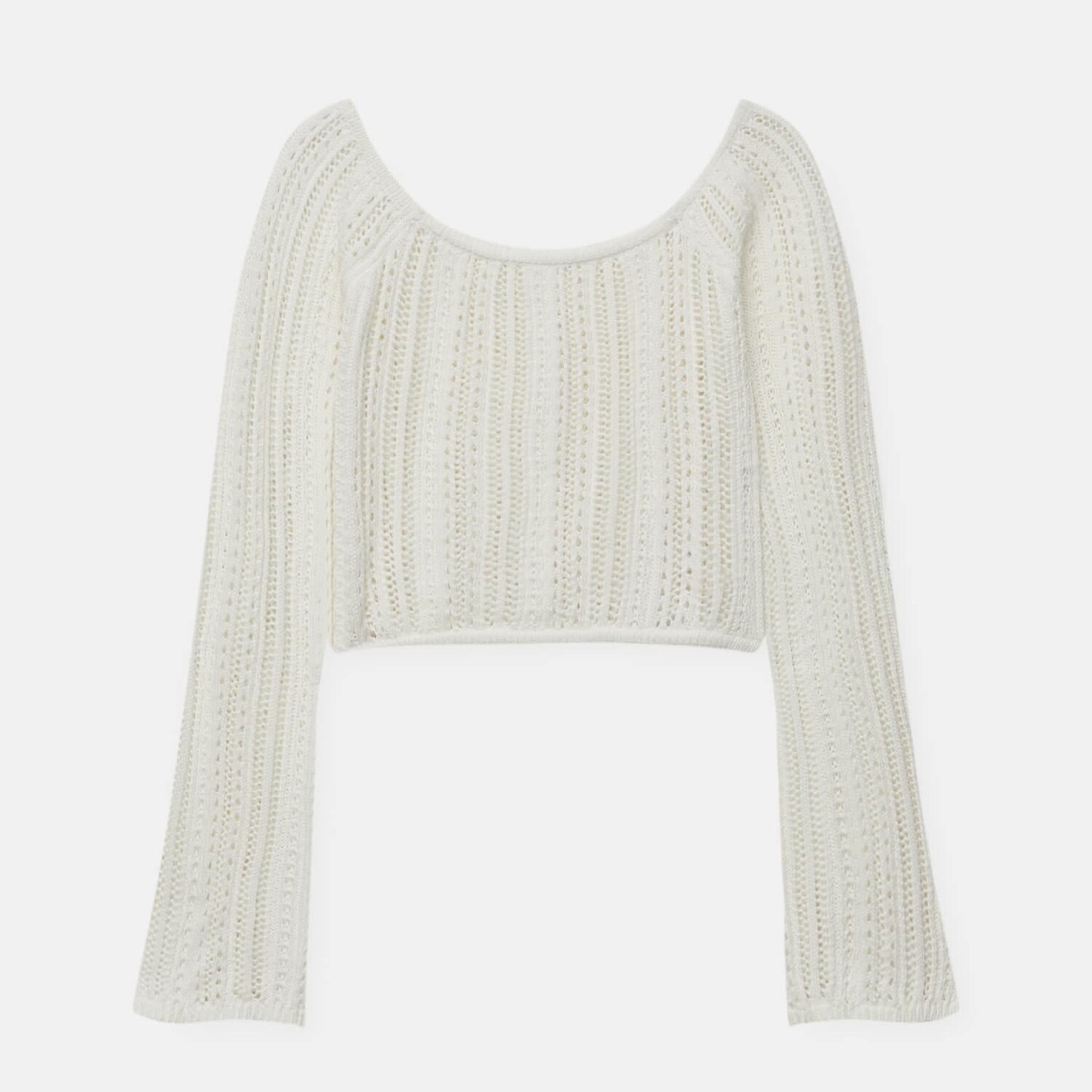 

Вязаный топ Pull&Bear с открытыми плечами, молочный