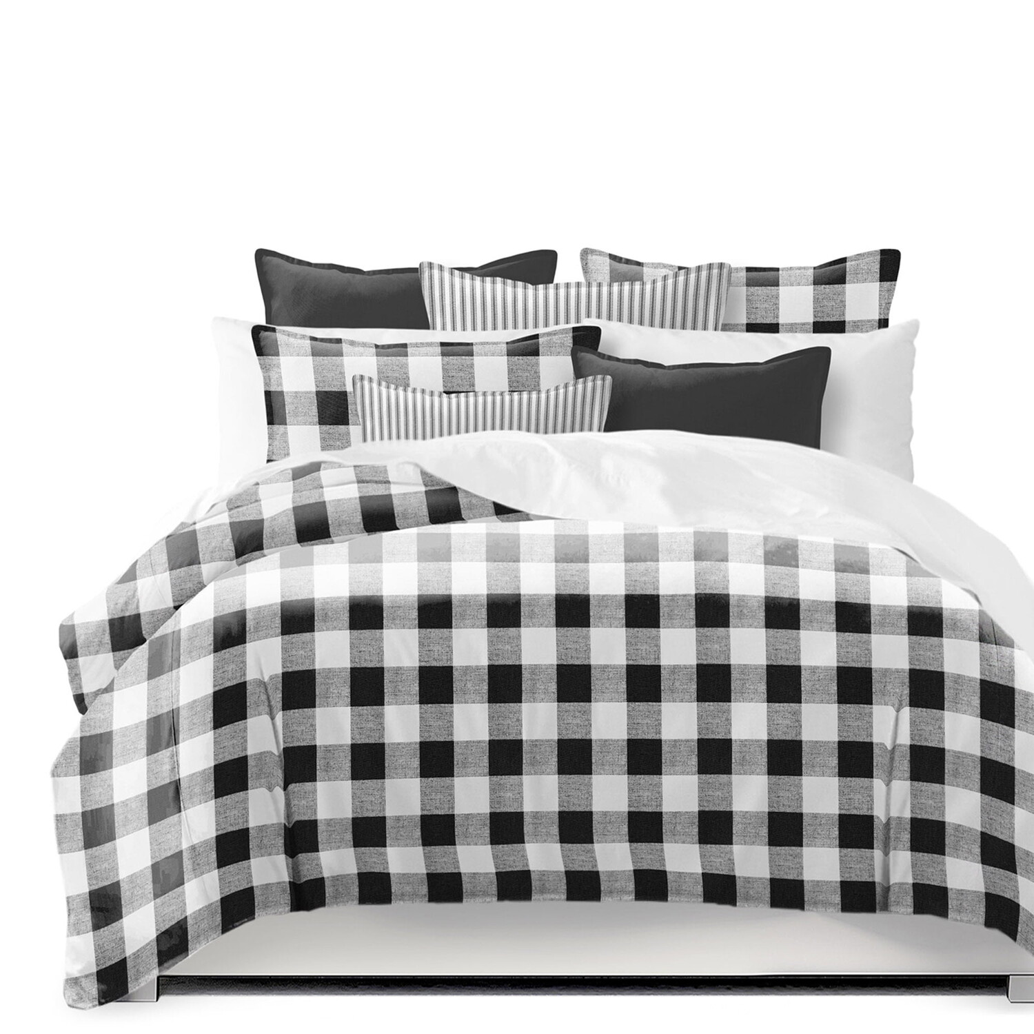 

Комплект постельного белья в клетку Lumberjack 6ix Tailors Fine Linens, белый / черный