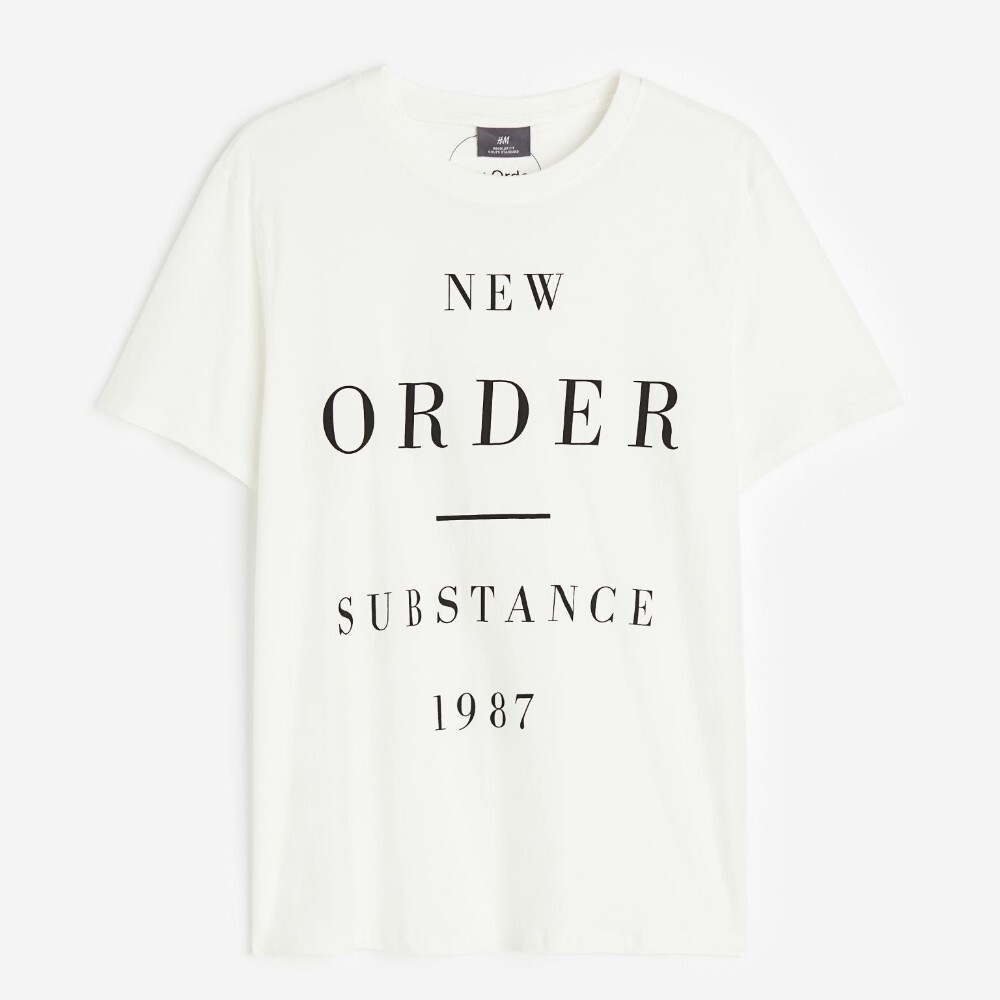 

Футболка H&M Regular Fit Printed New Order, кремовый, Бежевый