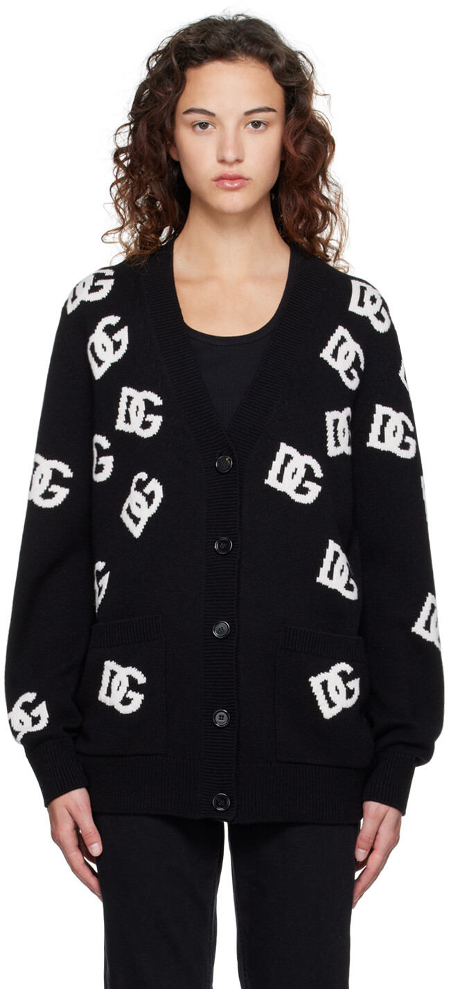 

Черный сплошной кардиган Dolce & Gabbana