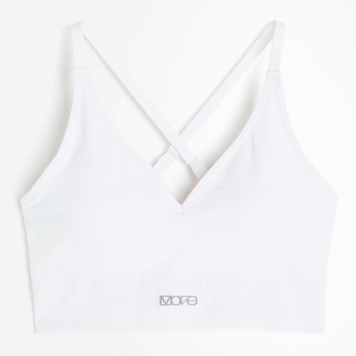

Спортивный бюстгальтер H&M DryMove Seamless Light Support, белый