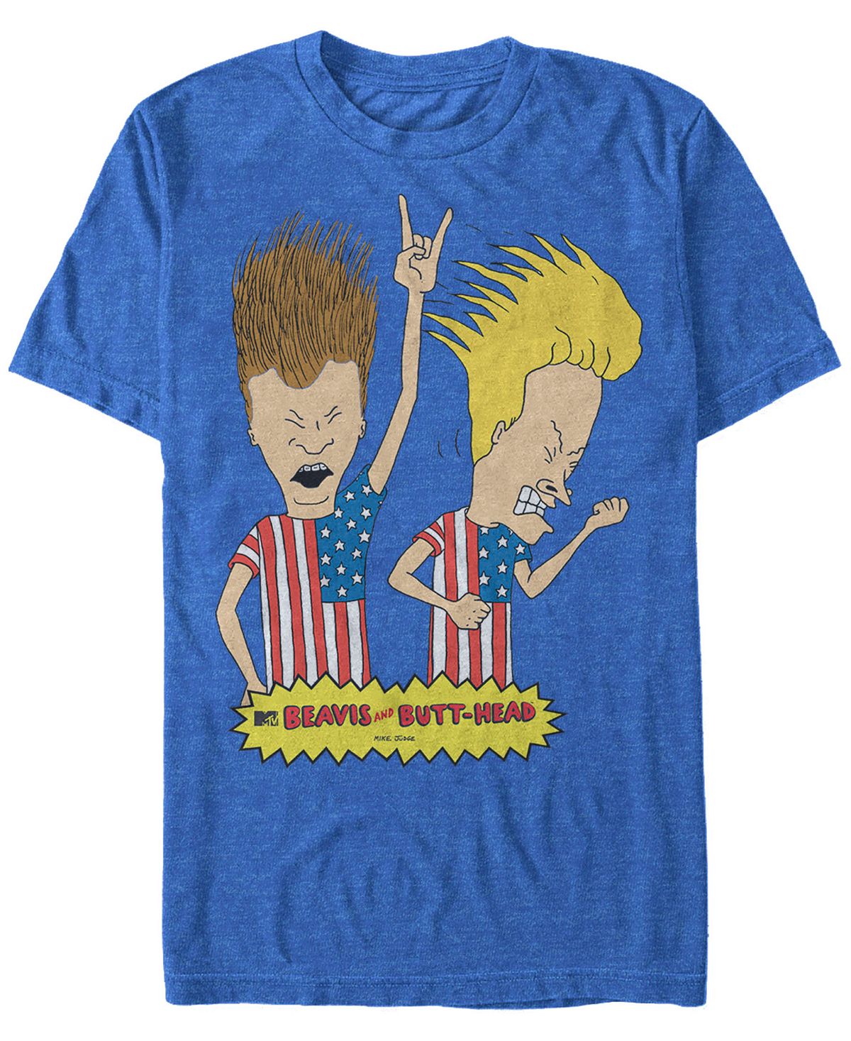 Мужская футболка с коротким рукавом с логотипом beavis and butthead mtv rock out merica Fifth Sun, мульти