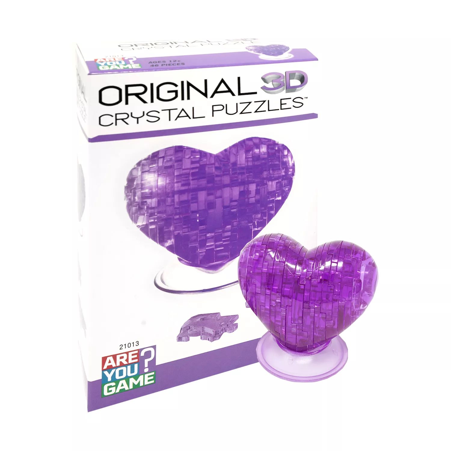 AreYouGame 3D-пазл с кристаллами «Пурпурное сердце», 46 деталей AreYouGame