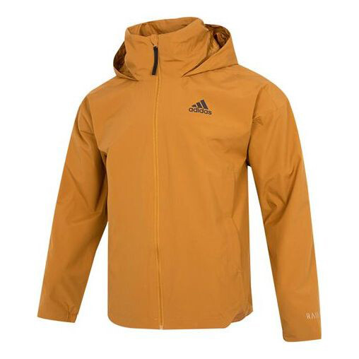 

Куртка Adidas Traveer Rr J Athleisure Casual Sports Woven Logo Stripe Hooded Yellow, Желтый