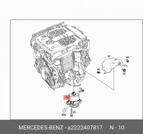 Опора двс пр / motorlager A2222407817 MERCEDES-BENZ a0009053403 5wk96681c датчик nox подходит для mercedes w212 w222 c218 x218 a207 c207