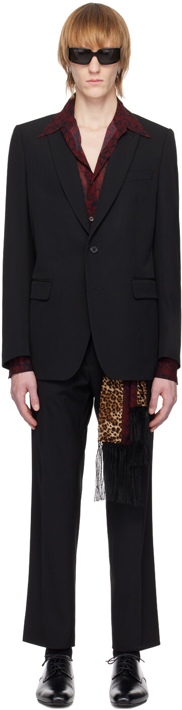 

Черный костюм с двумя шлицами Dries Van Noten