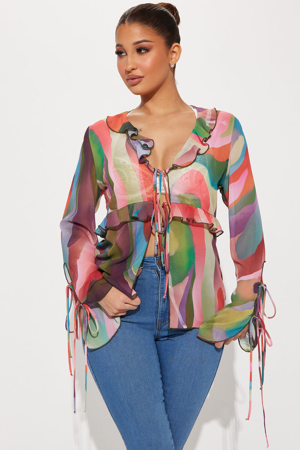 

Блузка Fashion Nova T16407, разноцветный