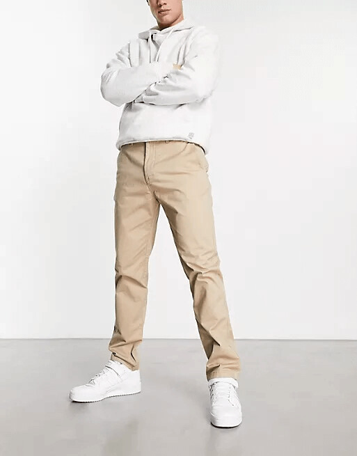 

Брюки прямого кроя Pull&Bear Chinos, бежевый