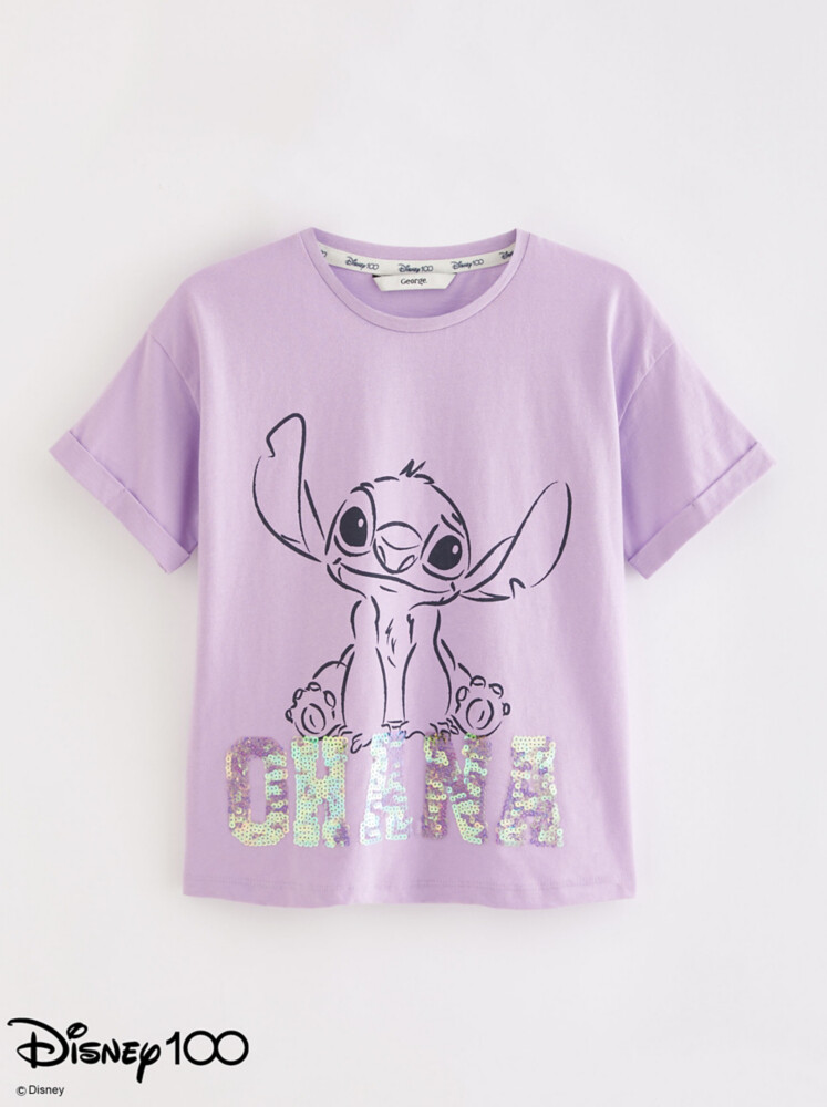 

Футболка Disney Lilo and Stitch Ohana с пайетками George.