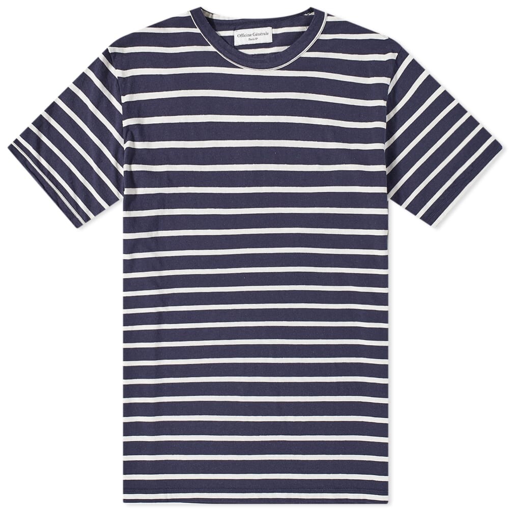 

Футболка Officine Generale Slub Cotton Stripe Tee, Серый