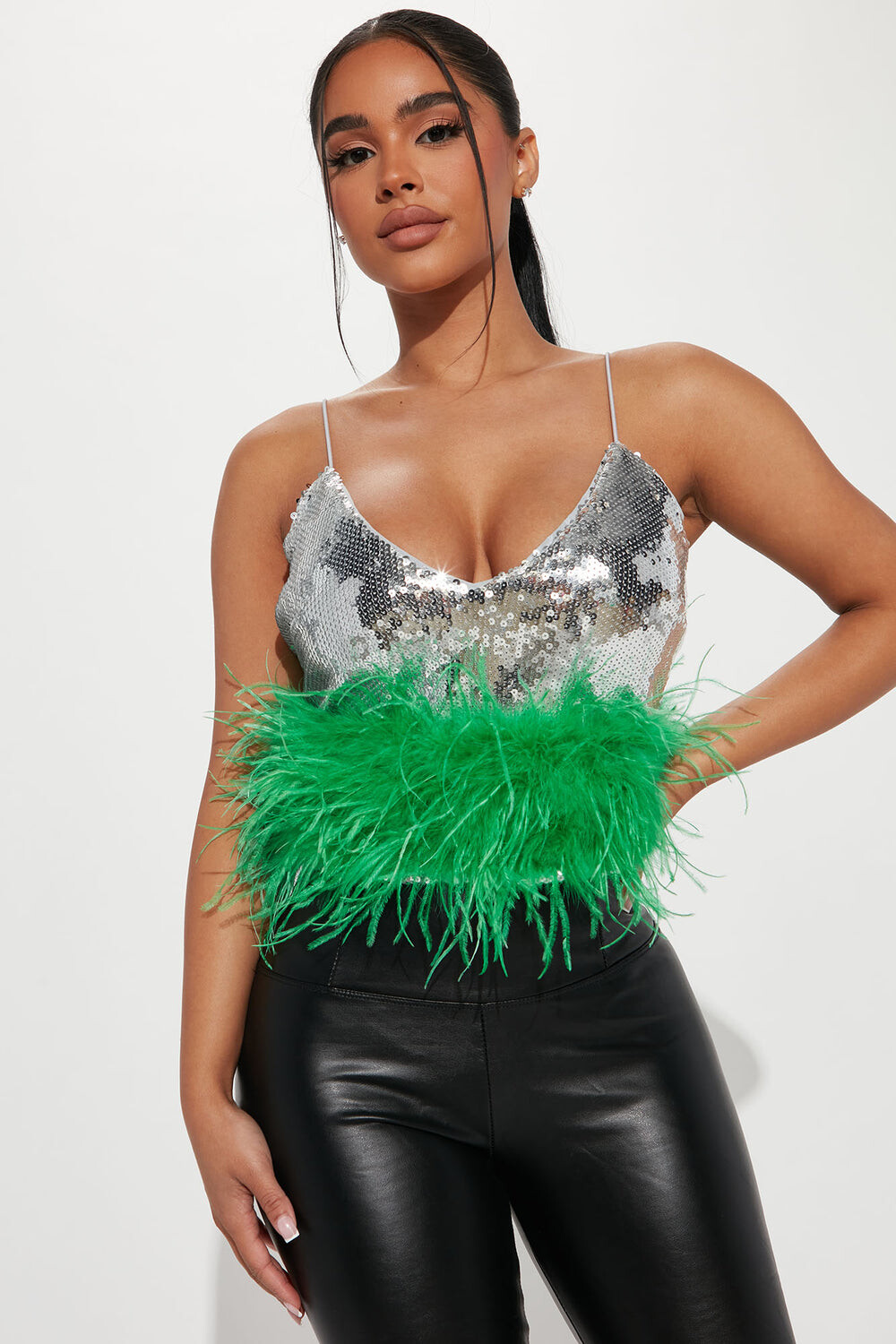 

Топ Fashion Nova GW22X2240, серебряный
