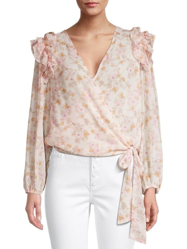 

Цветочный топ с запахом Cliché Pink floral