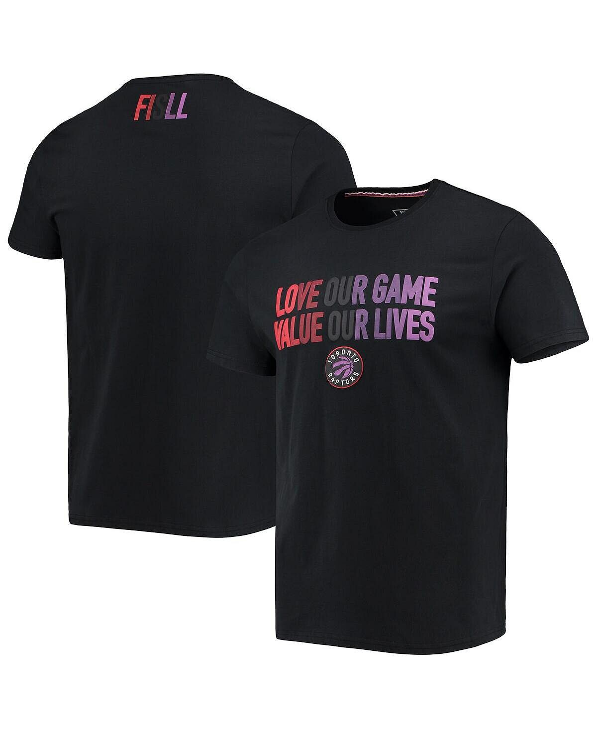 

Мужская черная футболка toronto raptors social justice team FISLL, черный