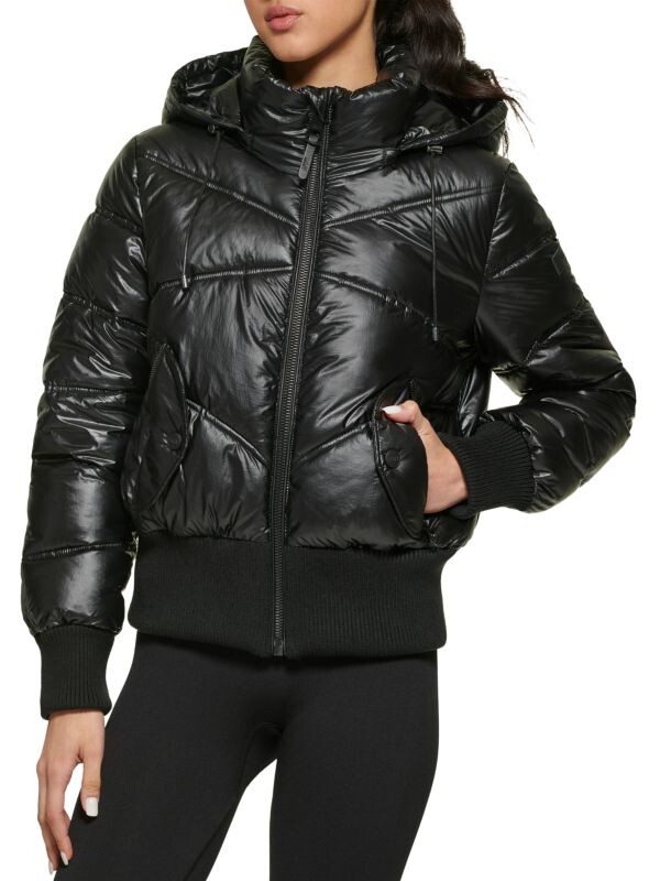 

Пуховик с капюшоном DKNY Black