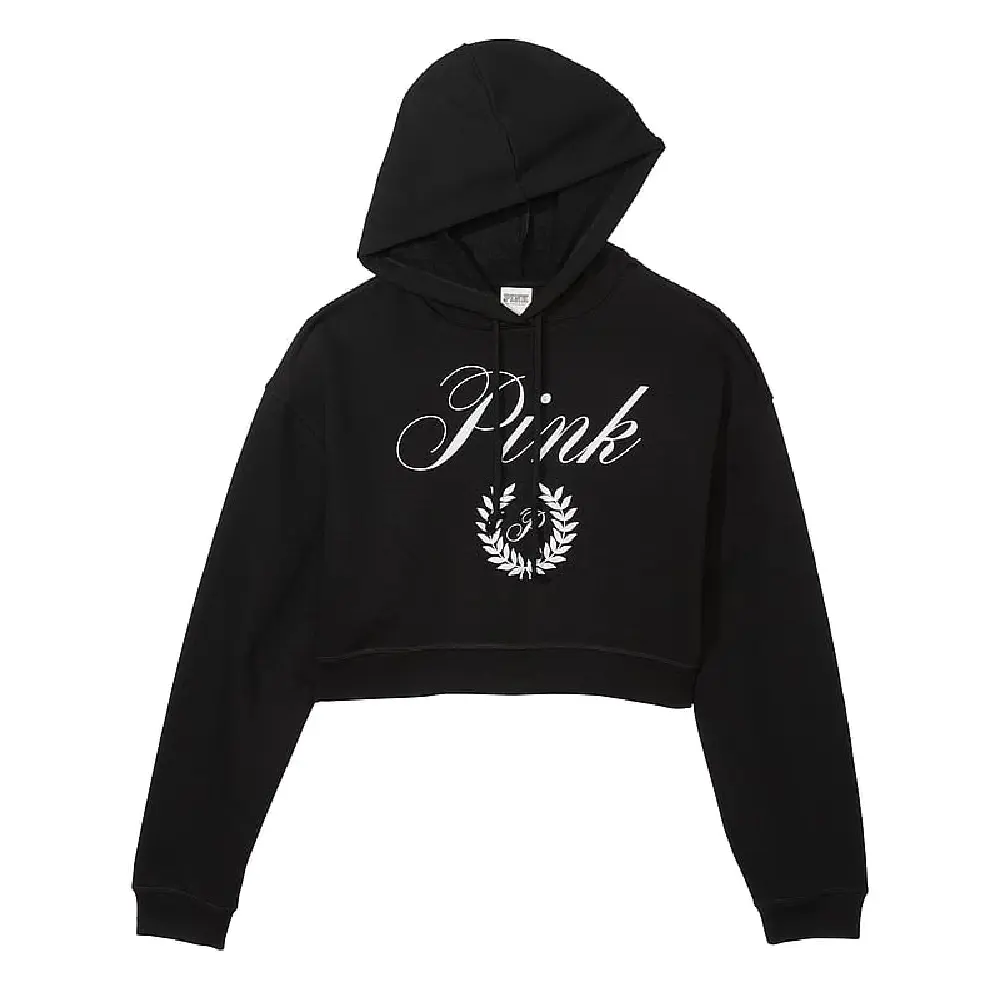 

Толстовка Victoria's Secret Pink Everyday Fleece Cropped, черный