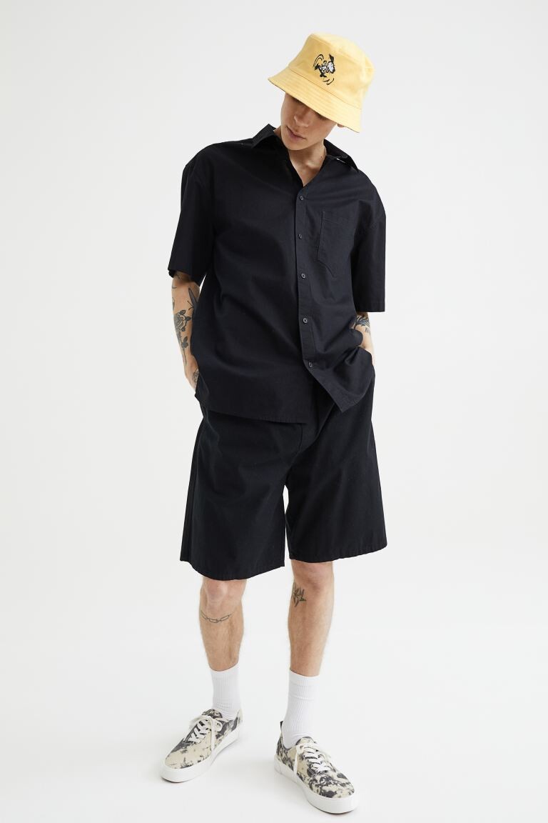 

Двусторонняя рыбацкая шапка H&M, желтый/снупи