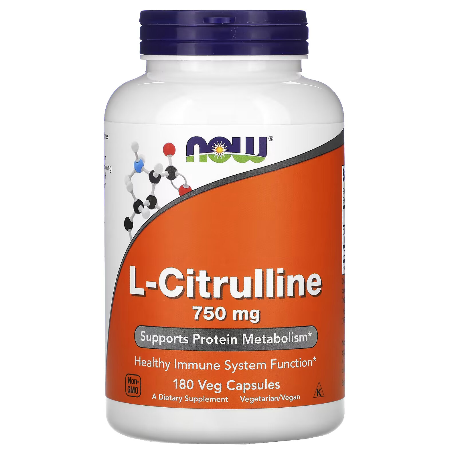 L-цитрулин NOW Foods 750 мг, 180 капсул