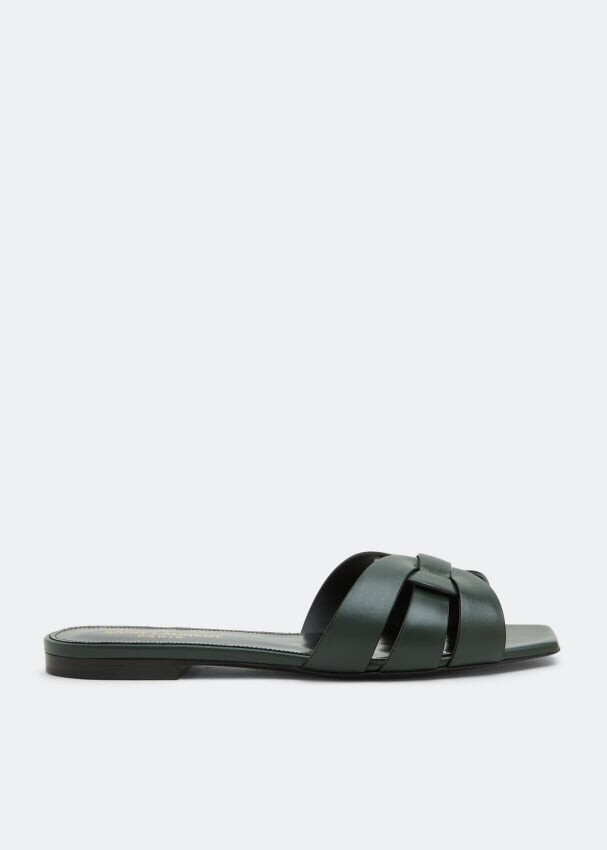 

Сандалии SAINT LAURENT Tribute flat sandals, зеленый