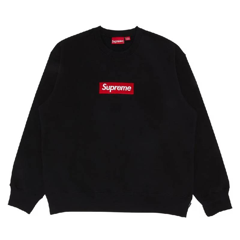 Толстовка Supreme Box logo Crewneck, черный толстовка supreme shattered logo crewneck purple фиолетовый