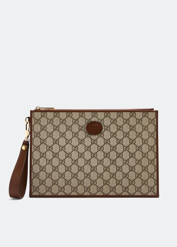 

Сумка GUCCI Interlocking G pouch, бежевый
