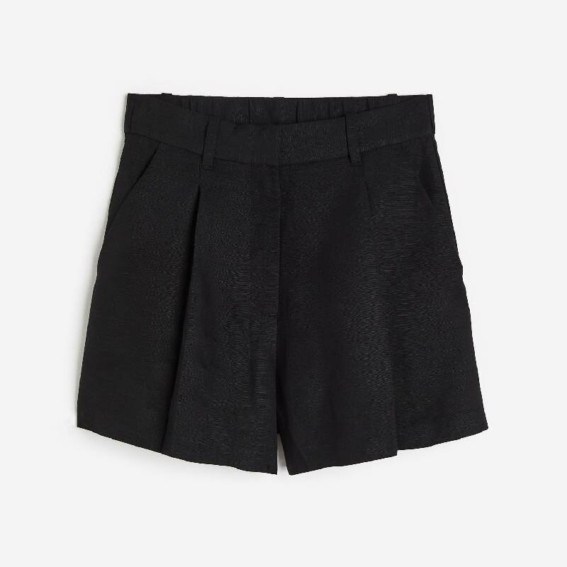 

Шорты-бермуды из льна H&M, черный