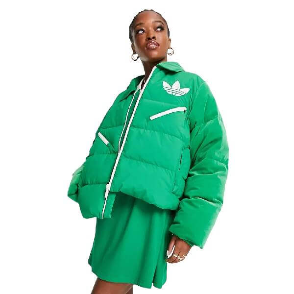 цена Пуховик Adidas Originals Adicolor 70s Velvet Puffer, зеленый