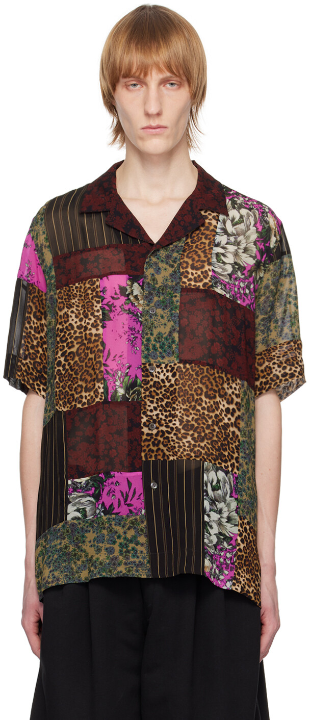 

Разноцветная рубашка в стиле пэчворк Dries Van Noten
