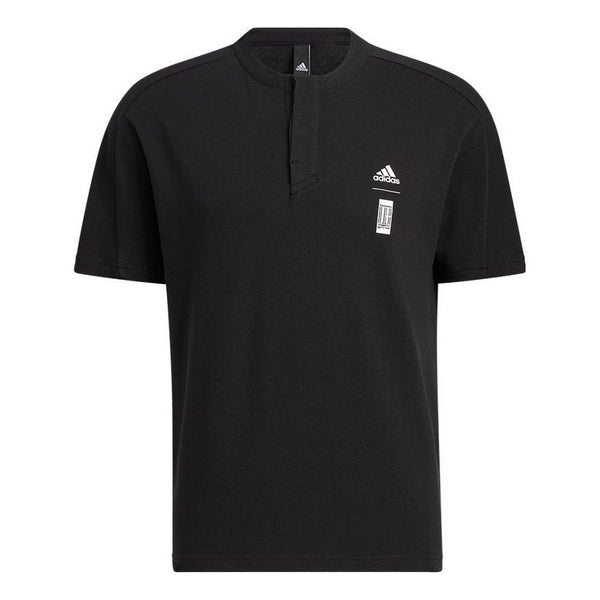 Футболка Adidas Solid Color Brand logo Printing Round Neck Short Sleeve Black T-Shirt, Черный