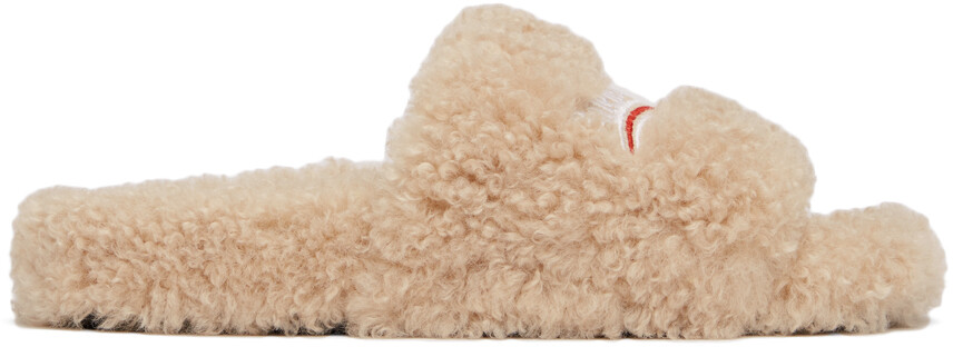 

Бежевые шлепанцы Furry Campaign Balenciaga