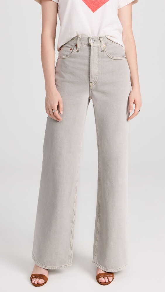 

Джинсы RE/DONE 70s Ultra High Rise Wide Leg, серый