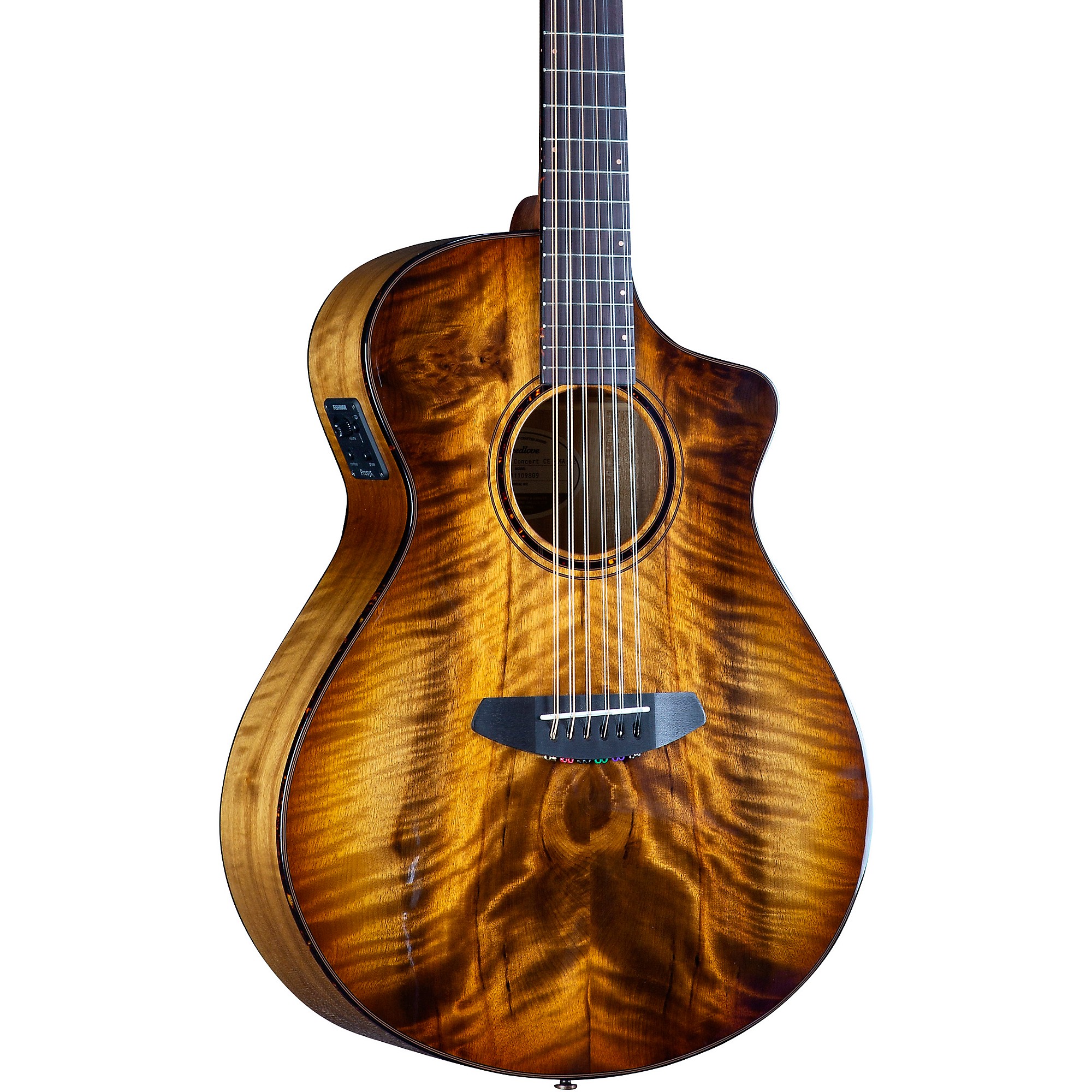 цена Breedlove Pursuit Exotic S CE Myrtlewood 12-струнная концертная акусто-электрическая гитара Amber Burst