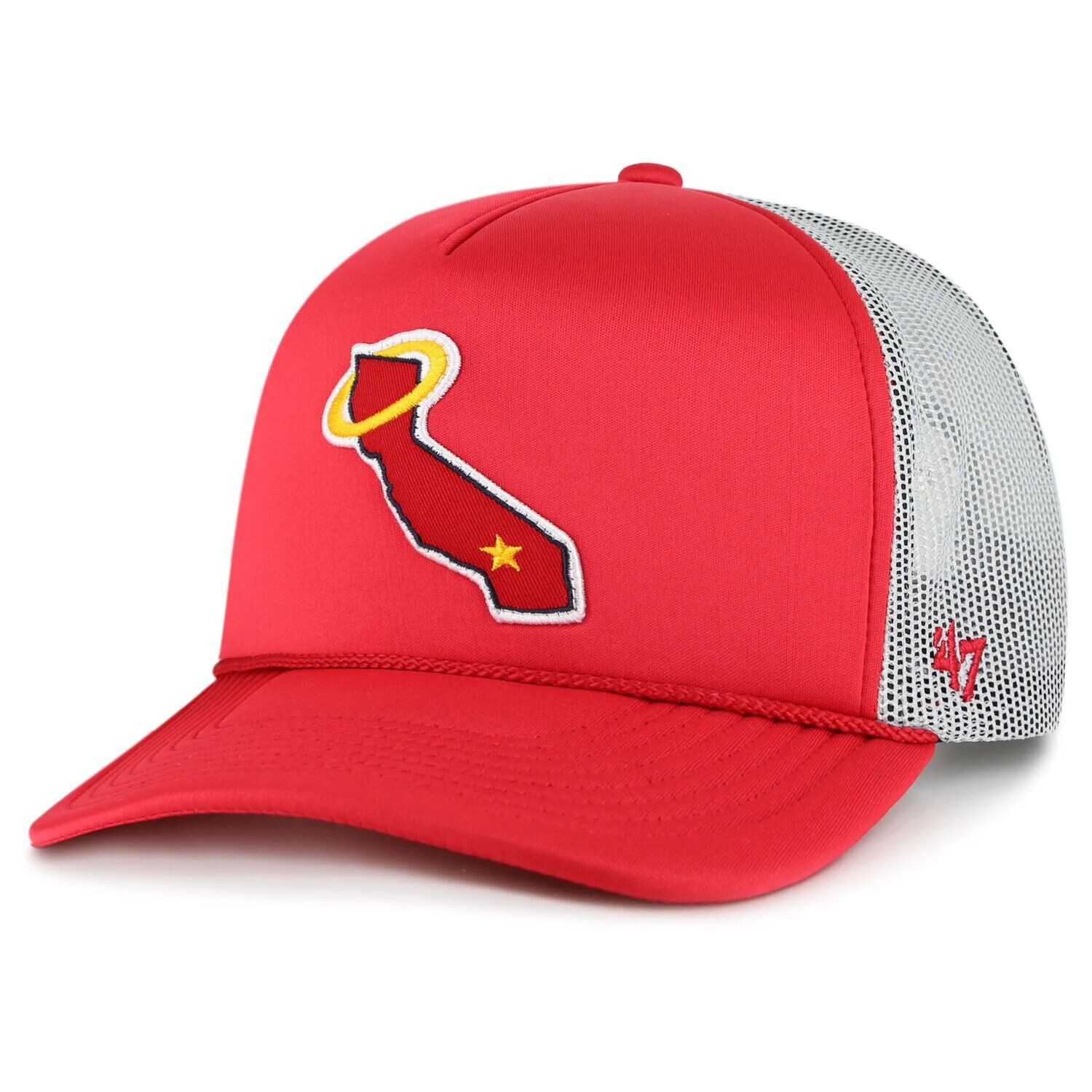 

Мужская красная кепка Trucker Snapback с логотипом Los Angeles Angels '47