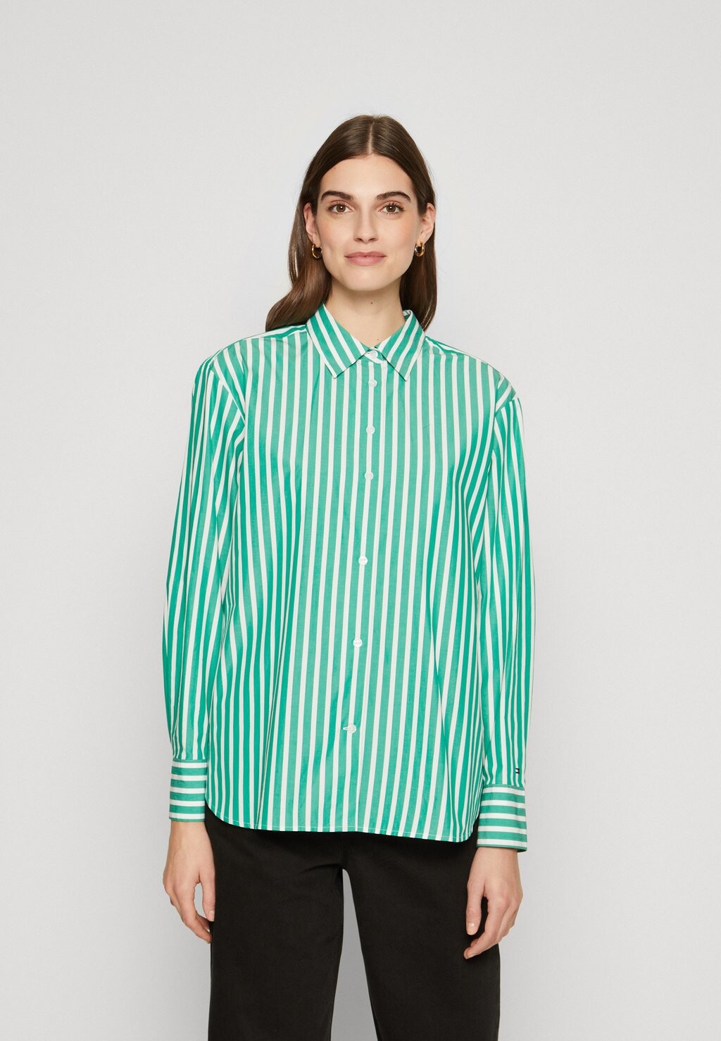 

Блузка-рубашка STRIPE EASY FIT SHIRT Tommy Hilfiger, цвет olympic green