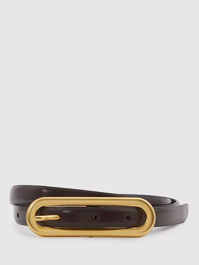 

Ремень Reiss Chaya Skinny Leather, цвет chocolate