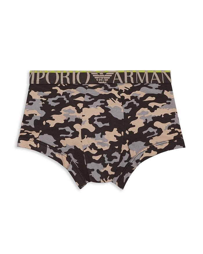 

Хлопковые плавки с камуфляжным логотипом на поясе Armani