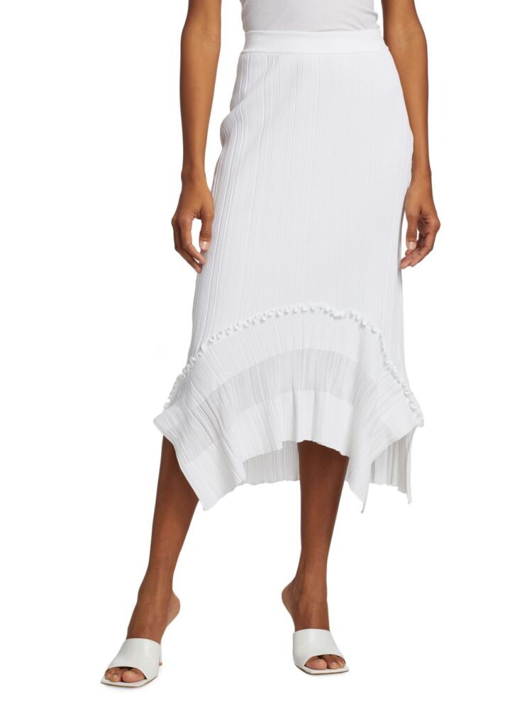 

Асимметричная юбка-миди в рубчик Stella Mccartney, цвет Pure White