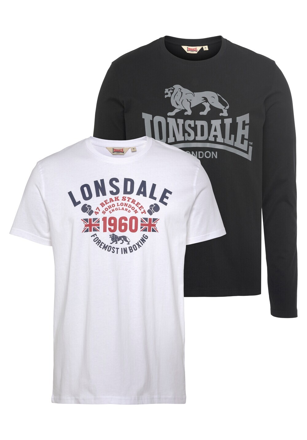 

Футболка LONSDALE, черно-белый, Черный
