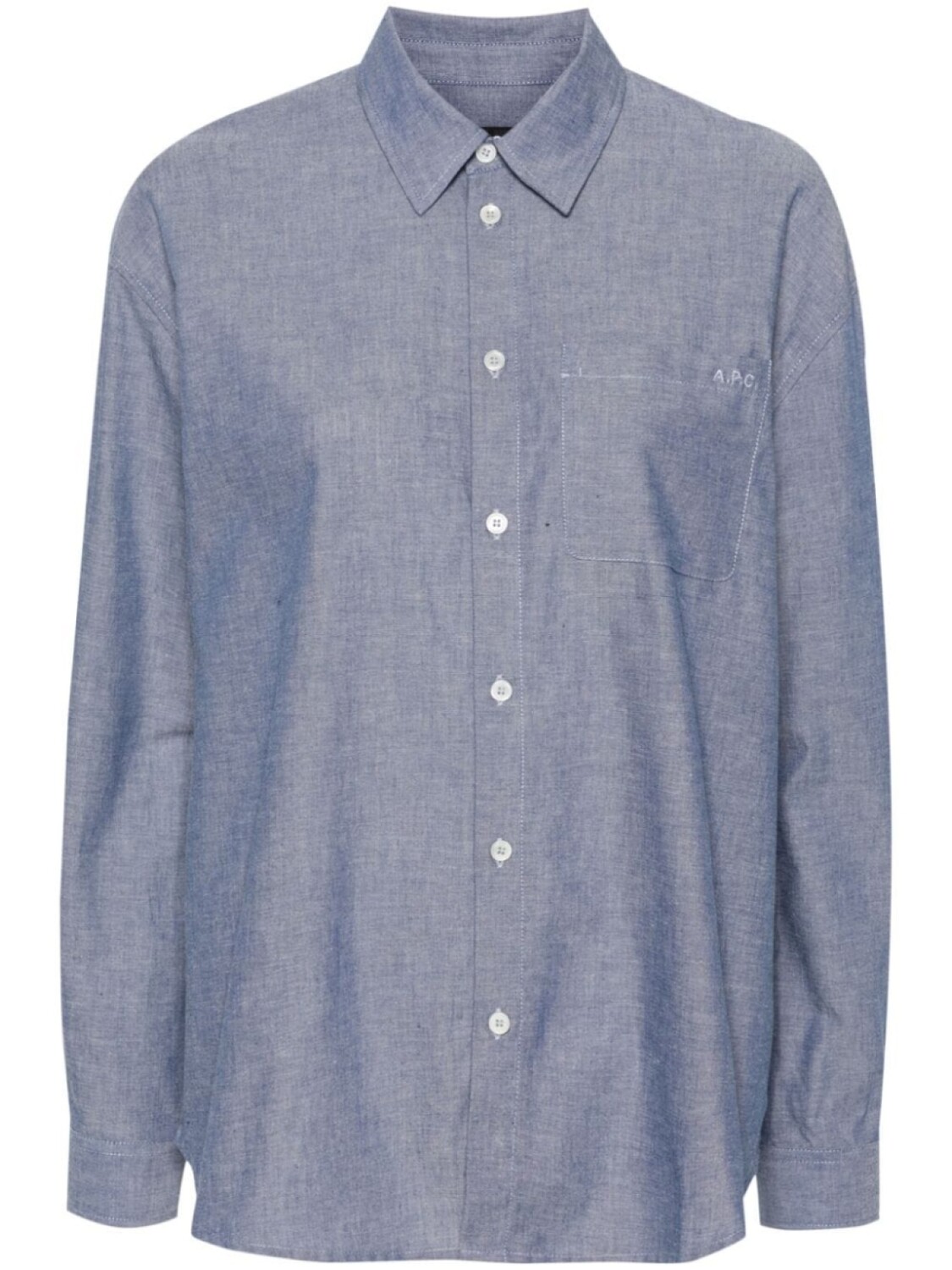 

A.P.C. рубашка с вышитым логотипом, синий