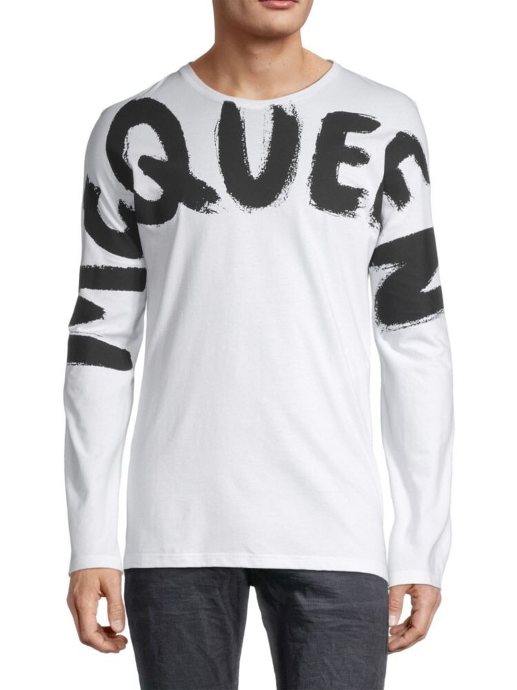 

Футболка с длинным рукавом и логотипом Alexander Mcqueen, цвет White Black